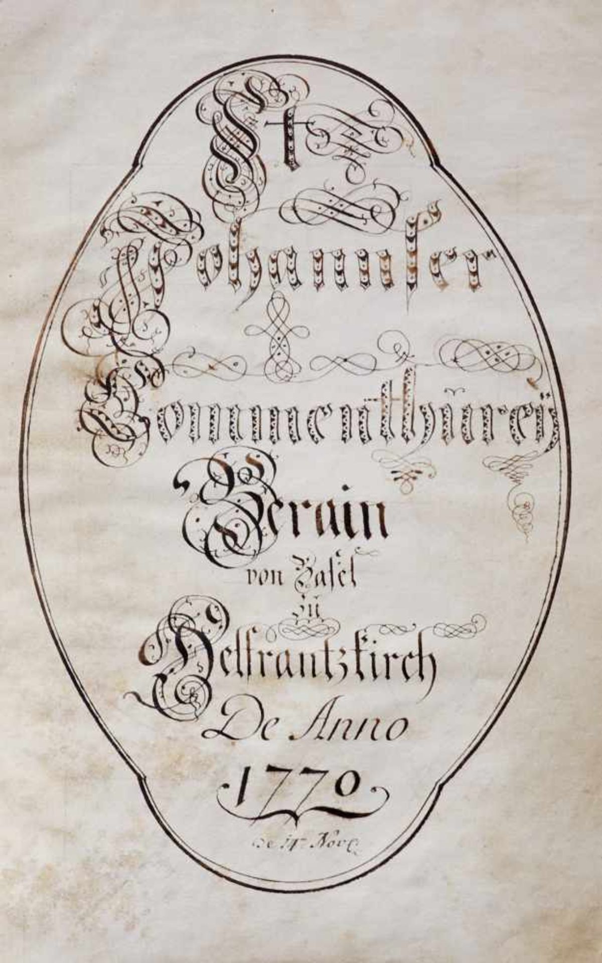 "St. Johannser Commenthurey Terain von Basel zu Helfrantzkirch De Anno 1770".Deutsche Handschrift - Bild 2 aus 6