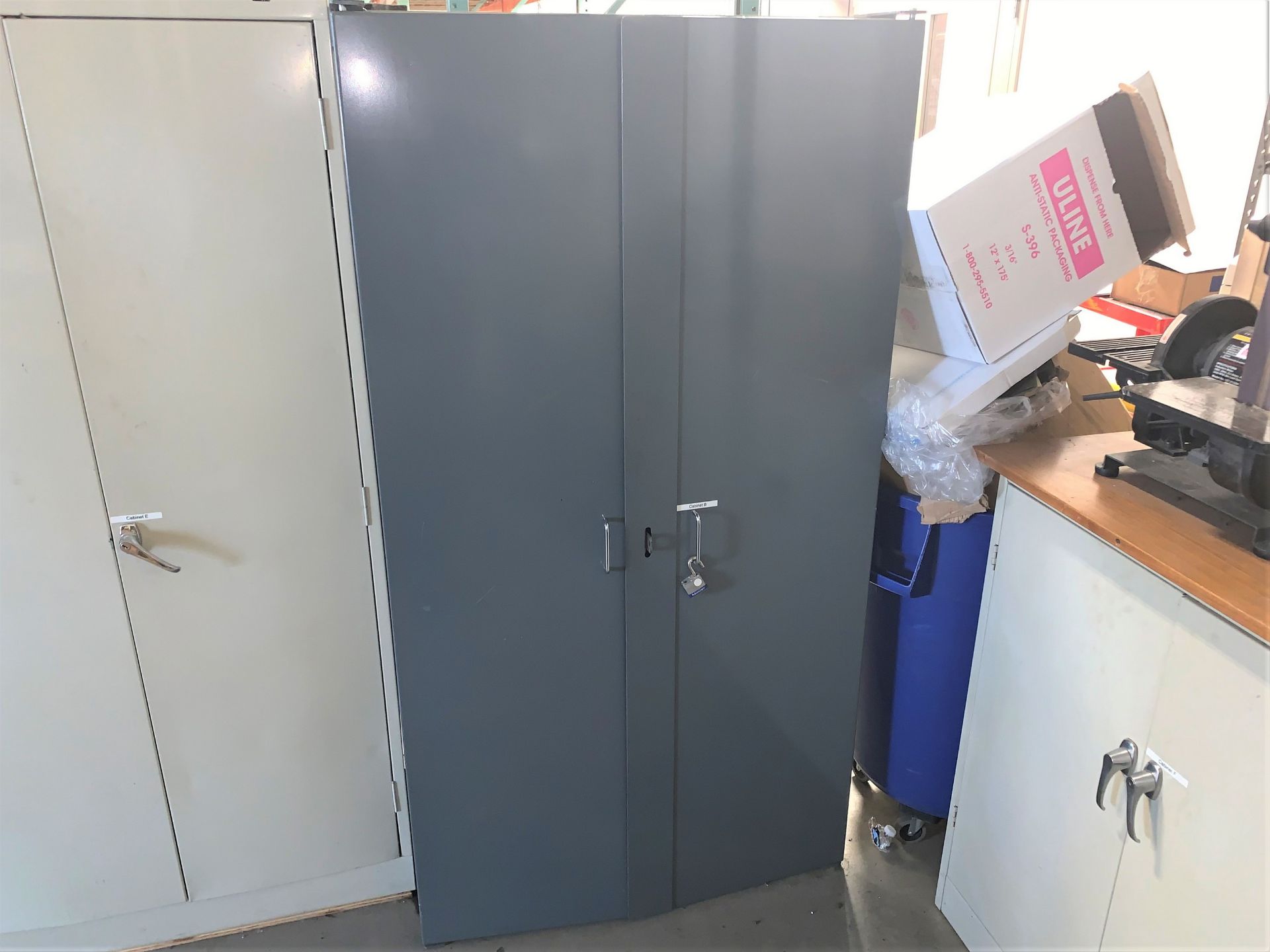 Metal 2-Door Storage Cabinet with Contents including Bins and Parts - Image 6 of 6