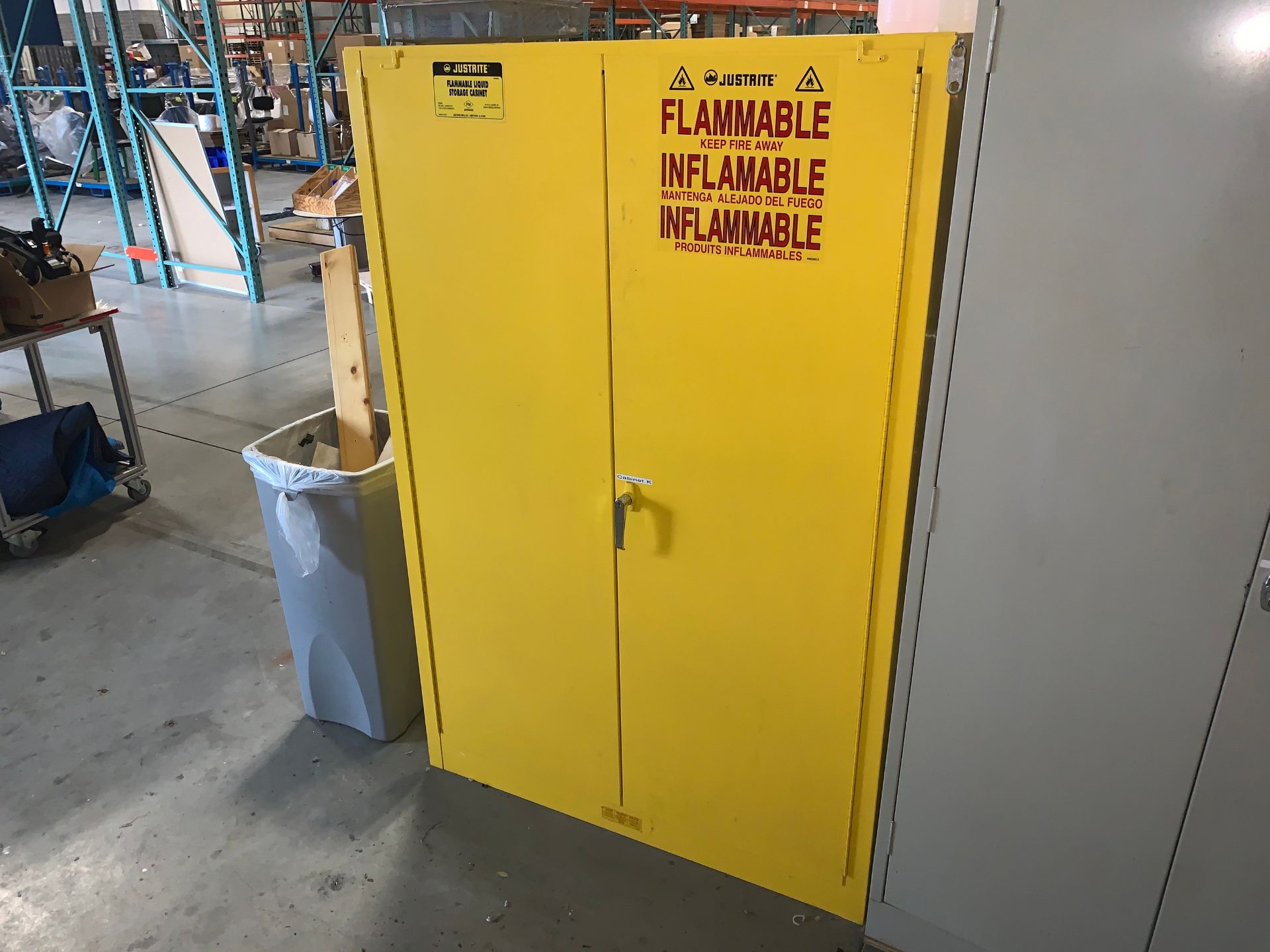 Justrite 45-Gallon 2-Door Flammable Liquid Storage Cabinet - Image 2 of 3