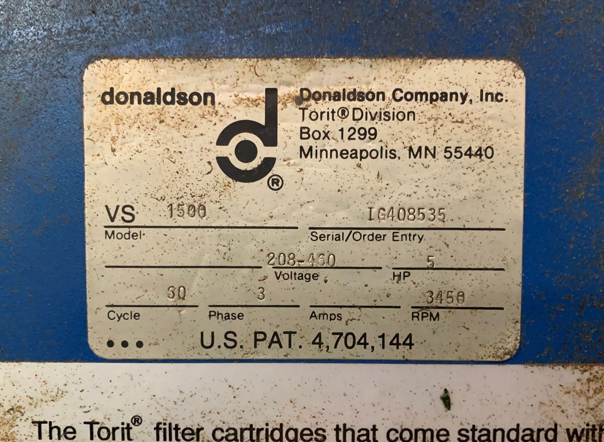 Donaldson Torit Vibra-Shake Dust Collector - Image 3 of 3