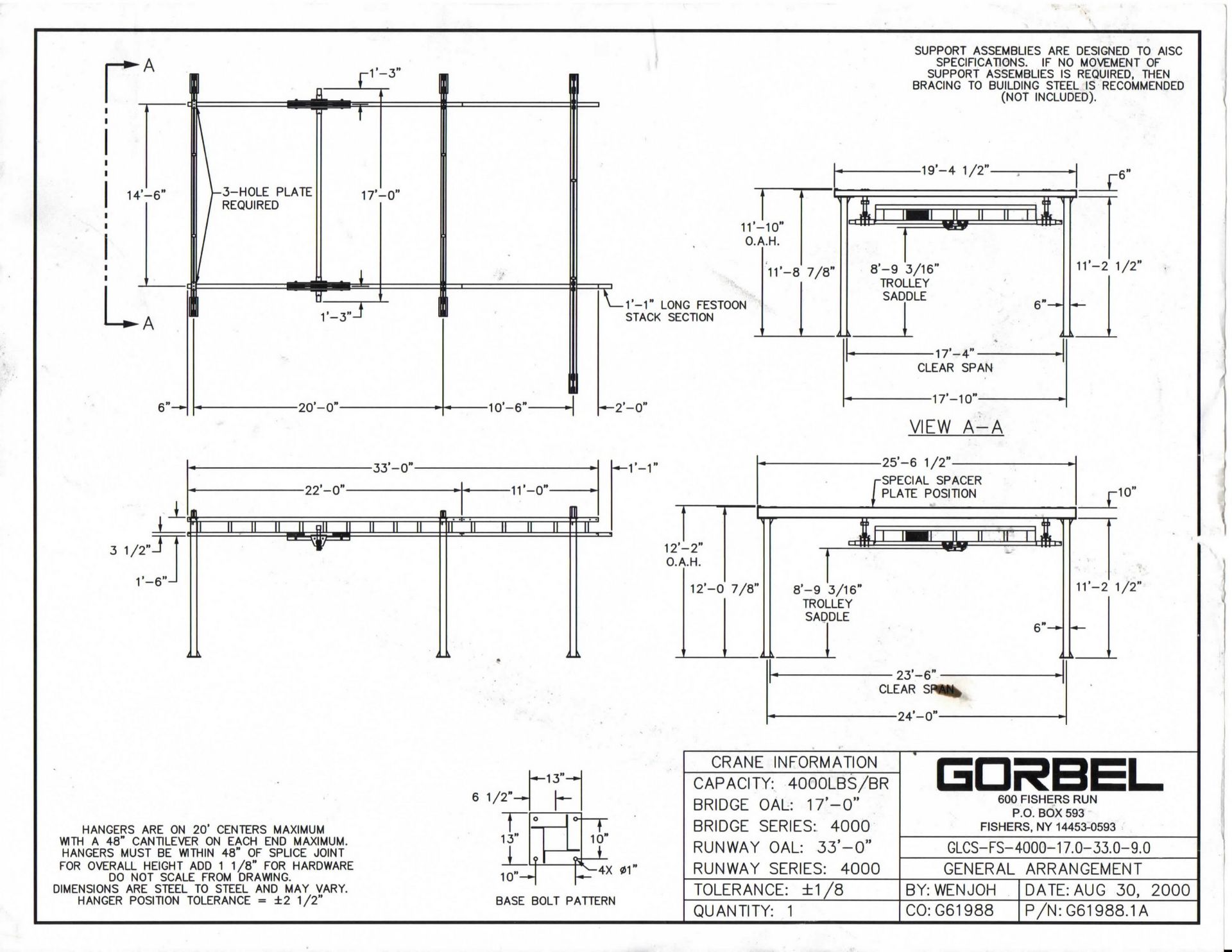 Gorbel Free Standing 2-Ton Bridge Crane - Image 12 of 13