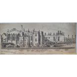 Alfred Bowyer Clayton (1795-1855) 1830s pen & ink "St Johns of Jerusalem, Clerkenwell, London",
