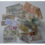 Large quantity of world banknotes