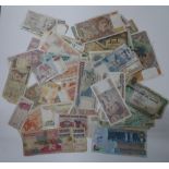 Large quantity of world banknotes