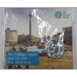 The Royal Mint 2015 "The Trafalgar Square" £100 silver coin with C.O.A