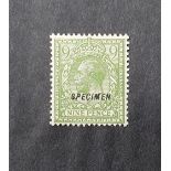 KG V 1924 olive 9d mint with "SPECIMEN" overprint (1)
