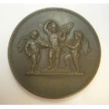Jean Legrange (France 1831-1908) small engraved bronze music medal, engraved to Vivian Chartres, Dec