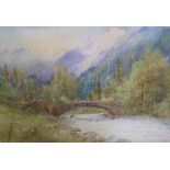 Henry John KINNAIRD (1861-1929) watercolour "Alpine river scene", signed, in a modern wash mount and