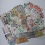 Large quantity of world banknotes