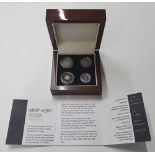 Queen Victoria 1891 set of 4 Maundy money 1, 2, 3, 4d in box with COA