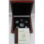 London Mint Office, streling silver set of KEVIII 136 new strike, boxed pattern set with C.O.A