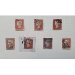 7 QV 1d reds, imprefs, 3/4 margins