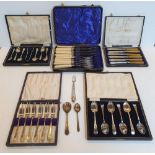 5 cased sets of Edwardian EPNS cutlery (5), all sets appear complete