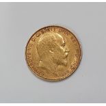 Edward VII, 1909 half sovereign, Melbourne mint, 4 grams, 22ct gold