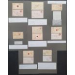 set of 10 old pre-paid or paid QV envelopes, some with facsimile backs, all with related information