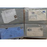 6 stamped envelopes to include 4 Victoria, 1 with a 1d imperf red, a 3d with clear Glasgow stamps, a