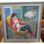 Dorothy MORTON (1905-1999) watercolour "Dee seated in a chair", unsigned, framed and glazed, 51 x 48