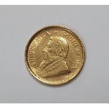 1985 South Africa 1/10th Krugerrand, 0.917 Gold, 3.393 grams, 16.55 mm diameter