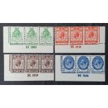 1929 PUC Mint K29 strips of 3, 1/2d, 1d, 1 1/2d, 2 1/2d (12)