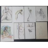 15, Lewis DAVIS (1910-1979) watercolour & pencil sketches "Nude figure studies", all unsigned, all