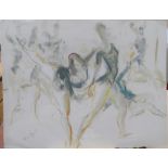 Large, Marius WOULFART (1905-1991) oil sketch "Female dancers", signed, unframed, 51 x 67 cm