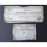 2 French Revolution bank-notes - 100 Franc & 25 Franc