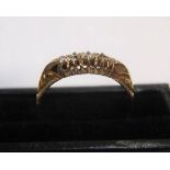 18ct yellow gold boat shaped diamond ring Approx 2.9 grams gross, size P
