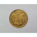 1887 Half Sovereign Victoria Jubilee Head Shield Back, 4 grams, 22ct, London Mint, 19.3 mm in