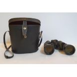 Pair of Miranda binoculars together with a vintage mantle top clock (2)