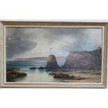 James Coed (active 1920s-30s) oil on board, "Cornish coastal scene", signed, framed, The oil