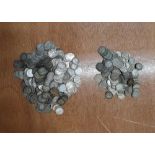 Large quantity of pre 1947 3d silver coins - approx 680 grams in total, There is approx 66% which