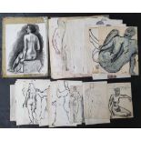 Large quantity of François Xavier JOSSE (France 1910-1991) female figure studies & a sketchbook of