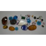 Various loose gemstones including Topaz, Amethyst, Iolite, Amber etc