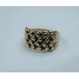 9ct gents gold ring, 4.4 grams, size Q