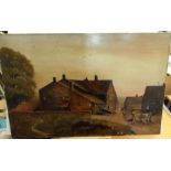Large 1906 oil on canvas, "Hurstwood hall, Burnley" indistinctly signed, 50 x 76 cm