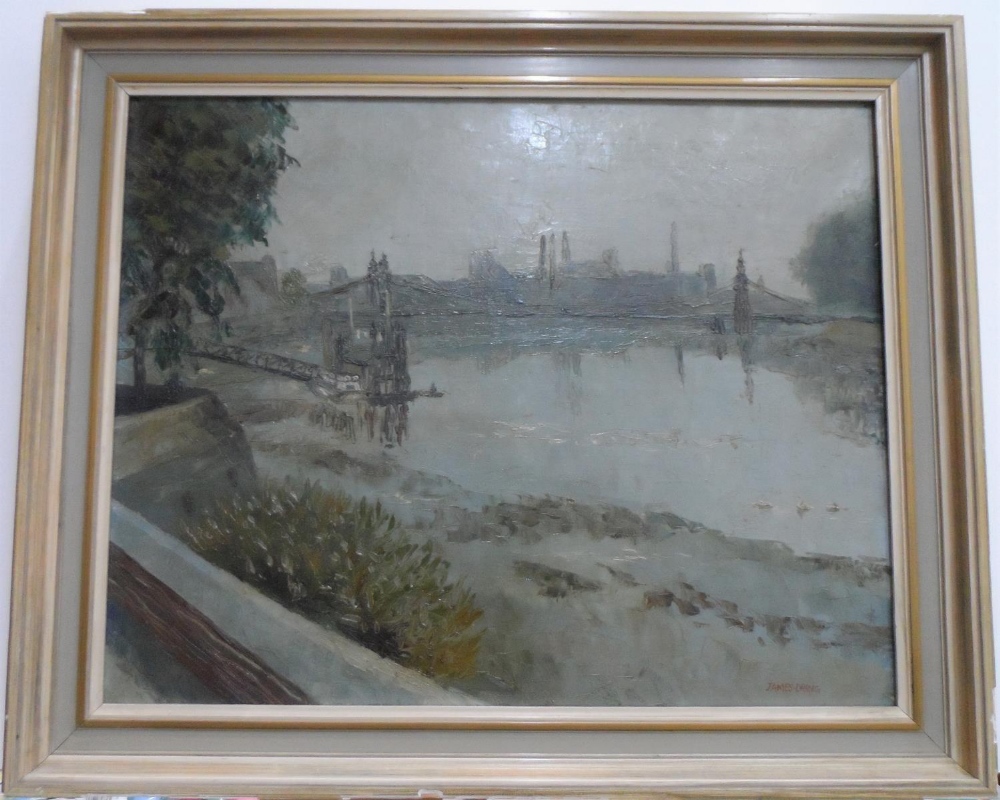 James DRING (1905-1985) oil on canvas, "Thames at low tide", signed, framed, The oil measures 39 x - Image 2 of 5