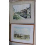 2 local Burnley scene watercolours, a 1969 T Davis "Hurstwood scene", the other Richard J Wood a