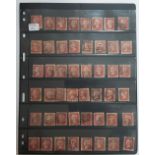 87 1d penny reds, all plate 102 (87)