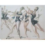 Large, Marius WOULFART (1905-1991) oil sketch "Ballet dancers", 50 x 65 cm