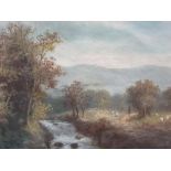 Late Victorian oil on canvas, "River landscape" signed A Marshall, signed, framed, 24 x 30 cm