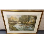 Thomas ELLISON (1866-c.1942) watercolour, On the Lledr, Conway, signed, In a double mount and thin