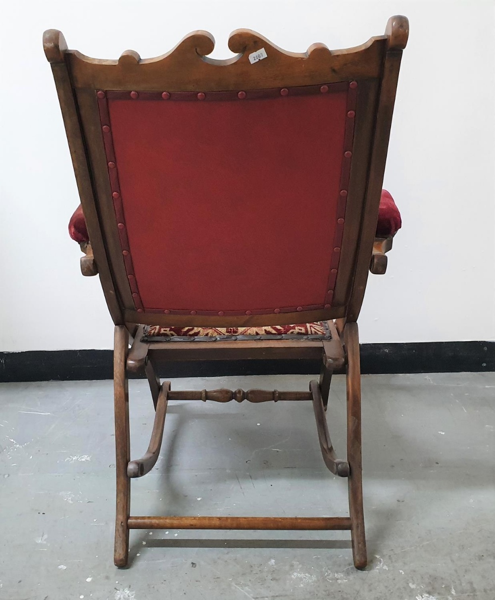 Victorian campaign chair, 87 x 58 x 62 cm - Image 4 of 5