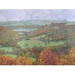 1992 oil on board, of Hebden Vale signed Radcliffe, framed, The painting measures 34 x 44 cm