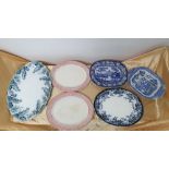 6 various Victorian meat plates (6)