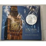 Royal Mint £100 fine silver 2015 "Big Ben Heartbeat of the nation" coin in presentation pack