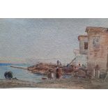 Dudley HARDY (1865-1922) watercolour "The wreck of the Spaniard", mounted but unframed, The w/c 14 x