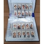 Wills & Churchills cigarette cards in binder folder (approx 200)