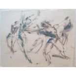 Large, Marius WOULFART (1905-1991) impressionist oil sketch "Ballet dancers", 50 x 65cm
