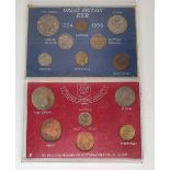 2 British cased coin sets, 1954-56 & 1967 (2)