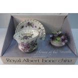 Royal Albert boxed set bone china "Flower of the month"